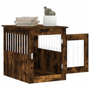 Hundbur/sidobord rökfärgad ek 55x75x65 cm konstruerat trä