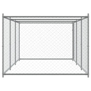 Hundgård med dörr grå 6x2x1,5 cm galvaniserat stål