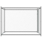 Hundgård med dörr grå 2x2x1,5 cm galvaniserat stål