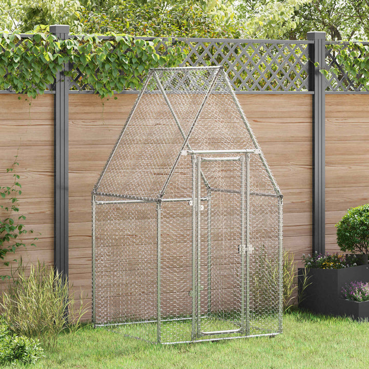Hönsbur silver 100x100x190 cm galvaniserat stål