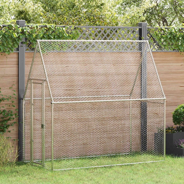 Hönsbur silver 200x100x190 cm galvaniserat stål