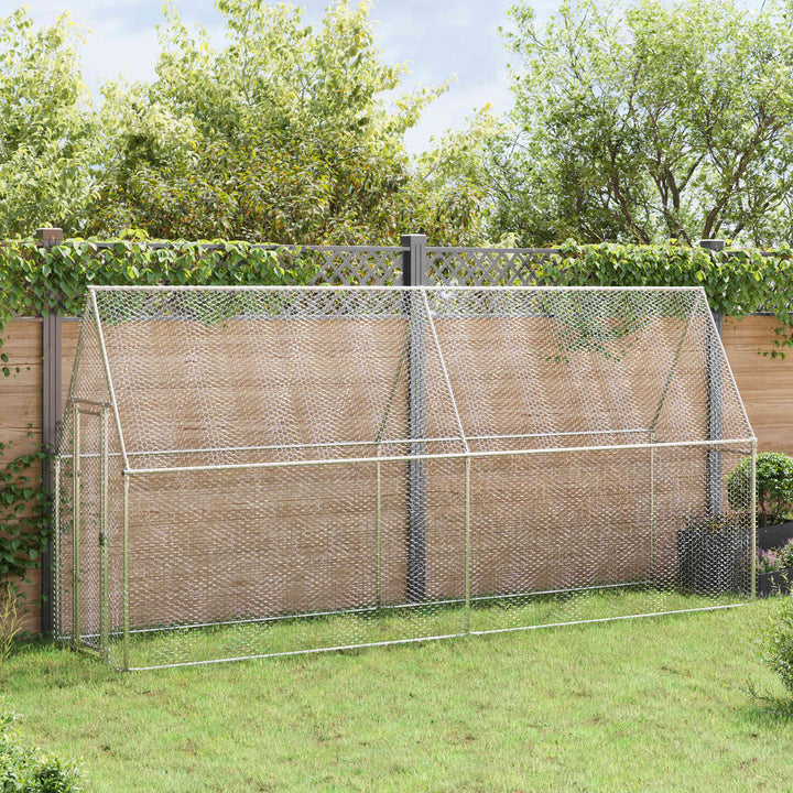 Hönsbur silver 400x100x190 cm galvaniserat stål
