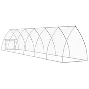 Hönsbur silver 600x105x120 cm galvaniserat stål
