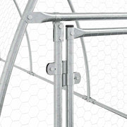 Hönsbur silver 600x105x120 cm galvaniserat stål
