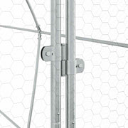 Hönsbur silver 400x105x182 cm galvaniserat stål