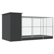 Voljär med förlängning silver 416x203x216 cm stål