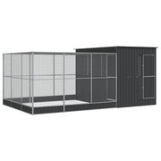 Voljär med utbyggnad silver 497x303x216 cm stål