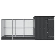 Voljär med utbyggnad silver 497x303x216 cm stål