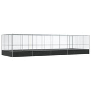 Voljär med utbyggnad silver 932x307x212 cm stål