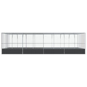 Voljär med utbyggnad silver 832x414x212 cm stål