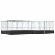 Voljär med utbyggnad silver 832x414x212 cm stål