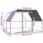 Hönsbur 3x4x2 m galvaniserat stål