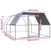 Hönsbur 3x6x2 m galvaniserat stål