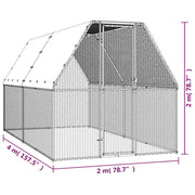 Hönsbur 2x4x2 m galvaniserat stål