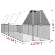 Hönsbur 2x8x2 m galvaniserat stål
