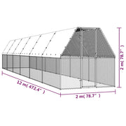 Hönsbur 2x12x2 m galvaniserat stål