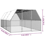 Hönsbur 3x6x2 m galvaniserat stål
