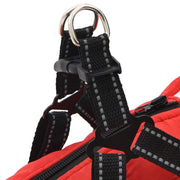 Hundtäcke med sele vattentät reflex röd L40
