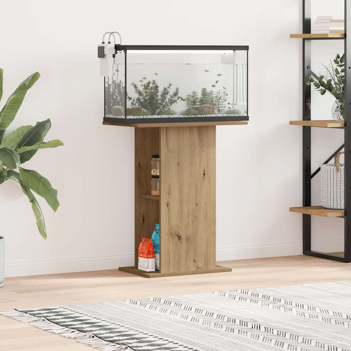 Akvariestativ hantverksmässig ek 36x60,5x72,5 cm konstruerat trä