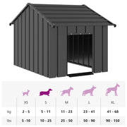 Hundkoja med tak 83x130x85 cm galvaniserat stål