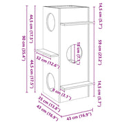 Katthus vit 43x43x90 cm massiv furu