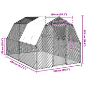 Hönsgård med tak 2,5x4x2,25 m galvaniserat stål