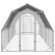 Hönsgård med tak 2,5x6x2,25 m galvaniserat stål