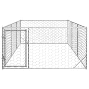 Hundkoja utomhus med dörr 2x4x1 m galvaniserat stål