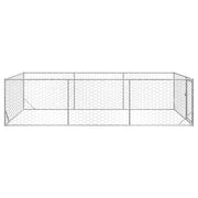 Hundkoja utomhus med dörr 2x4x1 m galvaniserat stål