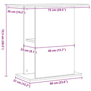 Akvariestativ svart ek 75x36x72,5 cm konstruerat trä