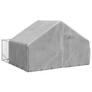 Hundkoja för utomhusbruk med gård 3x3x1,9 m galvaniserat stål