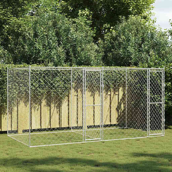 Hundbur Silver 400 x 200 x 200 cm Galvaniserat Stål