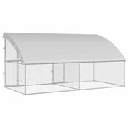 Hönsbur med 2 dörrar 2 st Silver 400x200x200 cm