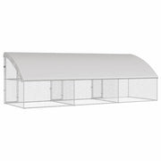Hönsbur med 3 dörrar 3 st Silver 600x200x200cm