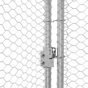 Hönsbur med 1 dörr 3 st Silver 600x200x200cm Galvaniserat stål