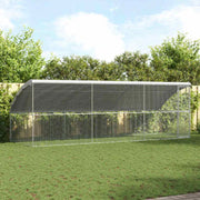 Hönsbur med 1 dörr 3 st Silver 600x200x200cm Galvaniserat stål