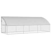 Hönsbur med 1 dörr 3 st Silver 600x200x200cm Galvaniserat stål
