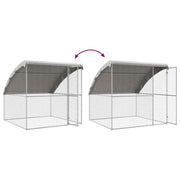 Hönsbur med 1 dörr 3 st Silver 600x200x200cm Galvaniserat stål