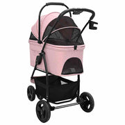 Hopfällbar hundvagn Justerbar Rosa 78 x 54 x 101 cm Polyester