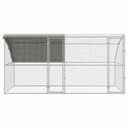 Hönsbur med 2 dörrar 2 st Silver 400x200x200 cm Stål och PE
