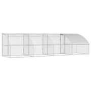 Hönshus 4 st Silver 800 x 200 x 200 cm Stål och PE