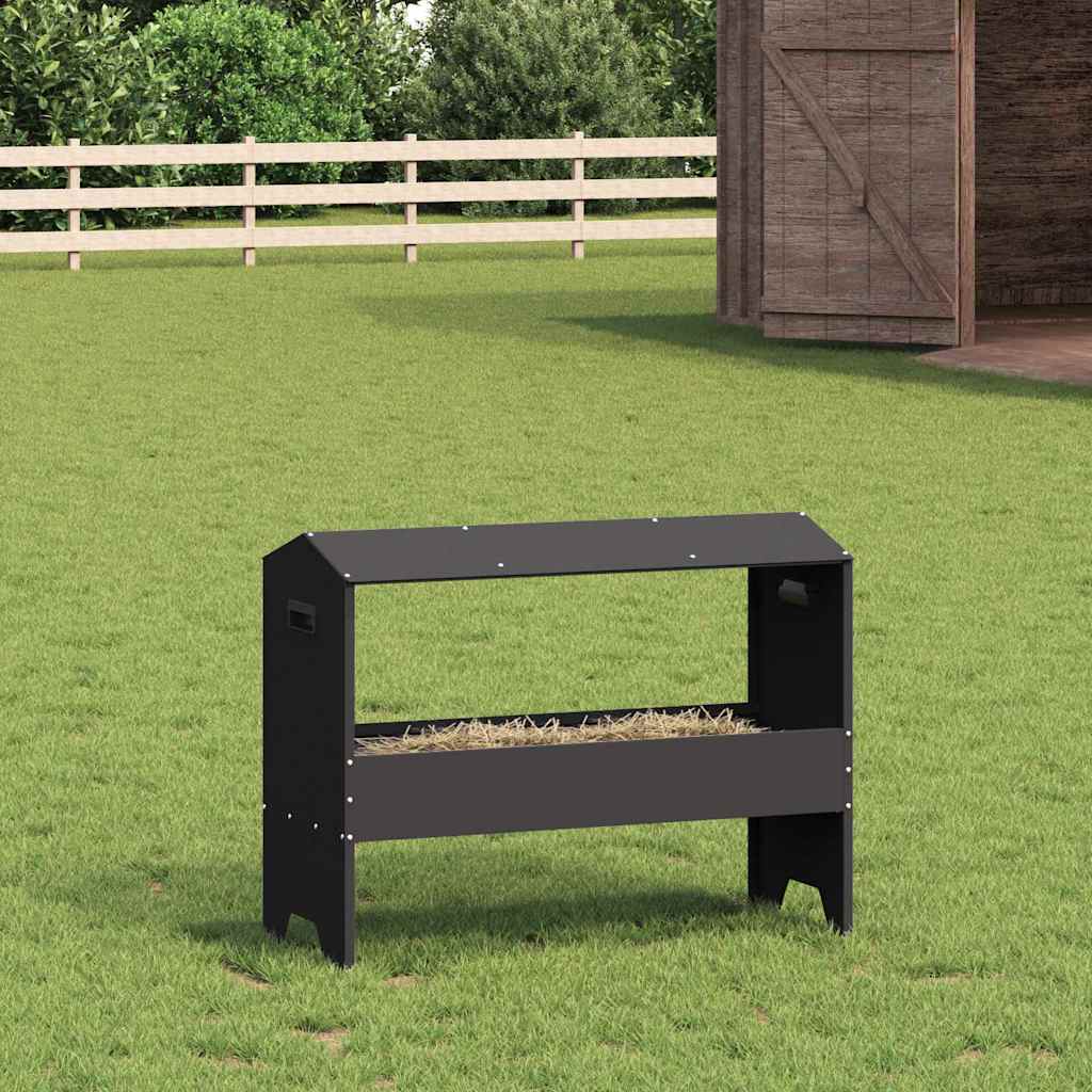 Fodertrog för boskap Svart 79 x 35 x 62 cm 15 kg