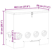 Hönsfodertråg Svart 60,5 x 29 x 51 cm 25 kg Kallvalsat Stål