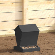 Hönsfodertråg Svart 30 x 30 x 39 cm Kallvalsat Stål