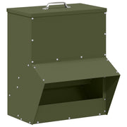 Hönsfodertråg Olivgrön 20 x 25 x 35 cm Kallvalsat Stål