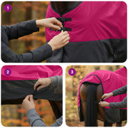 Hästdyna Rosa och svart 115 cm Polyester