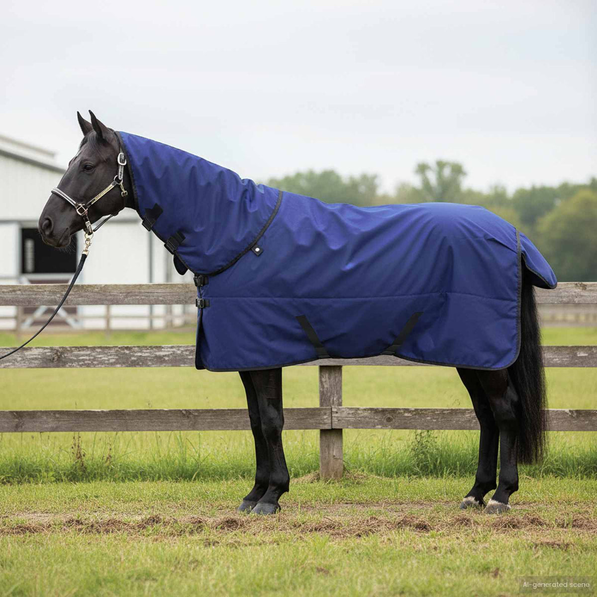 Hästdyna Mörkblå 115 cm Polyester