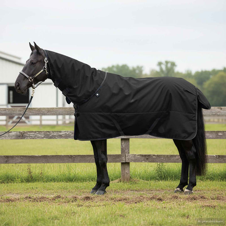 Hästdyna Helt svart 125 cm Polyester
