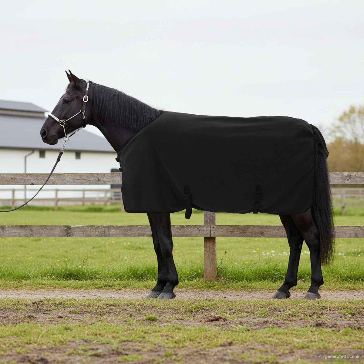 Hästdyna Svart 115 cm Polyester Fleece