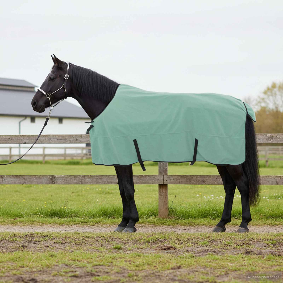 Hästdyna Speciell grön 165 cm Polyester Fleece